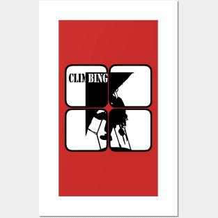 Climbing climbing extreme sport motive for mountaineers Posters and Art